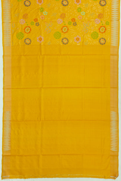 Uppada Silk All Over Jamdani Mustard Yellow Saree