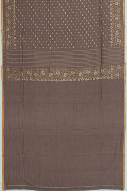 Banarasi Cotton Butta Choco Brown Saree