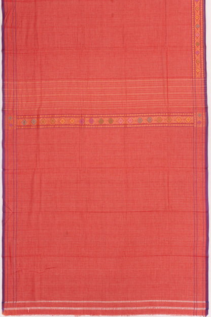 Banarasi Cotton Plain Red Saree