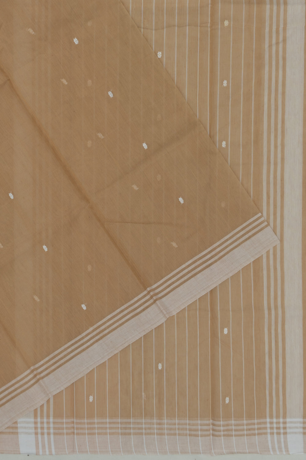 Handspun Cotton Butta Beige Saree