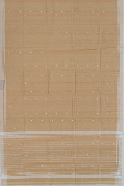 Handspun Cotton Butta Beige Saree