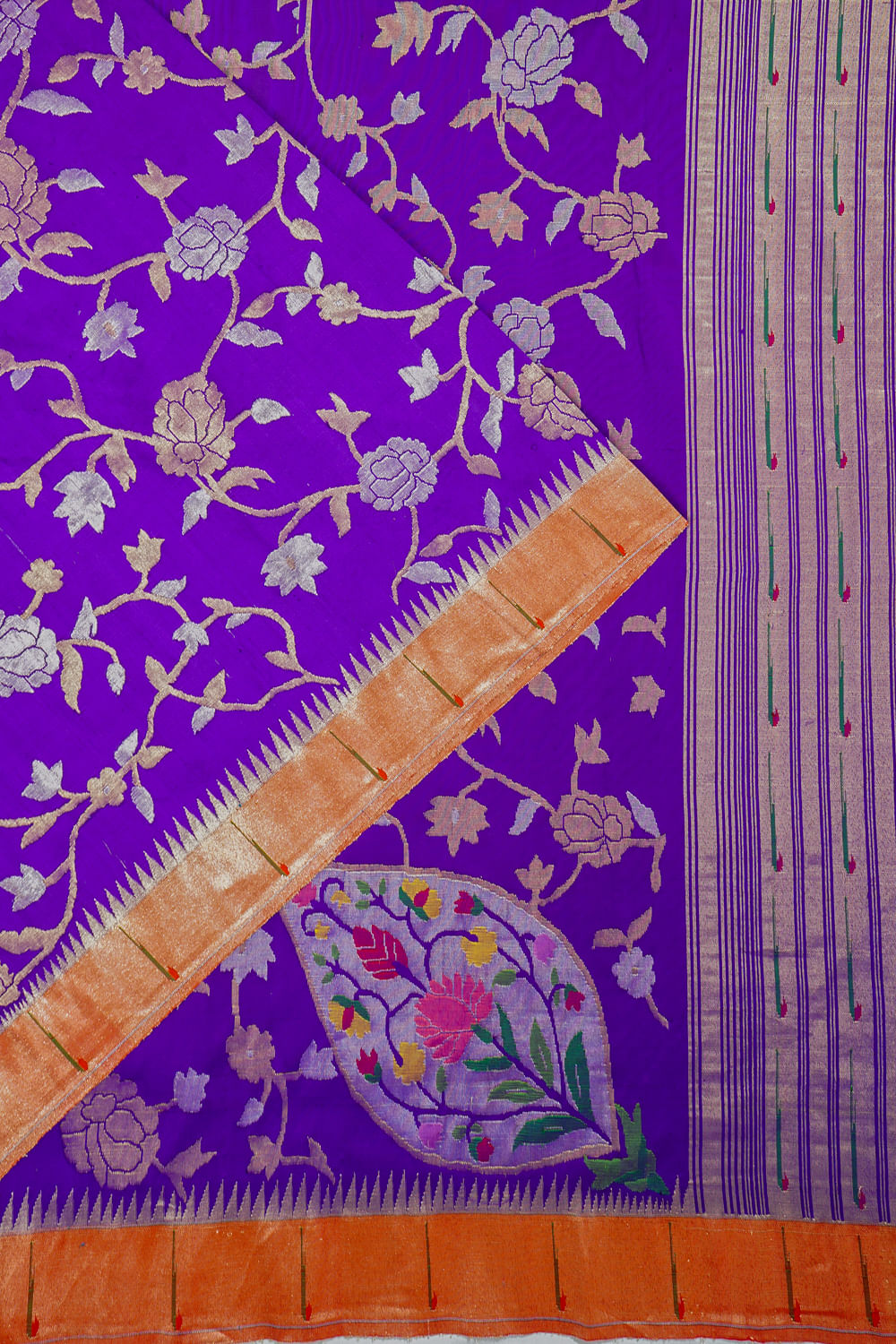 Paithani Silk All Over Jaal Purple Saree