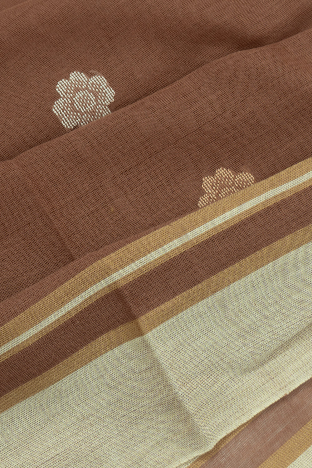 Phulia Cotton Butta Brown Saree