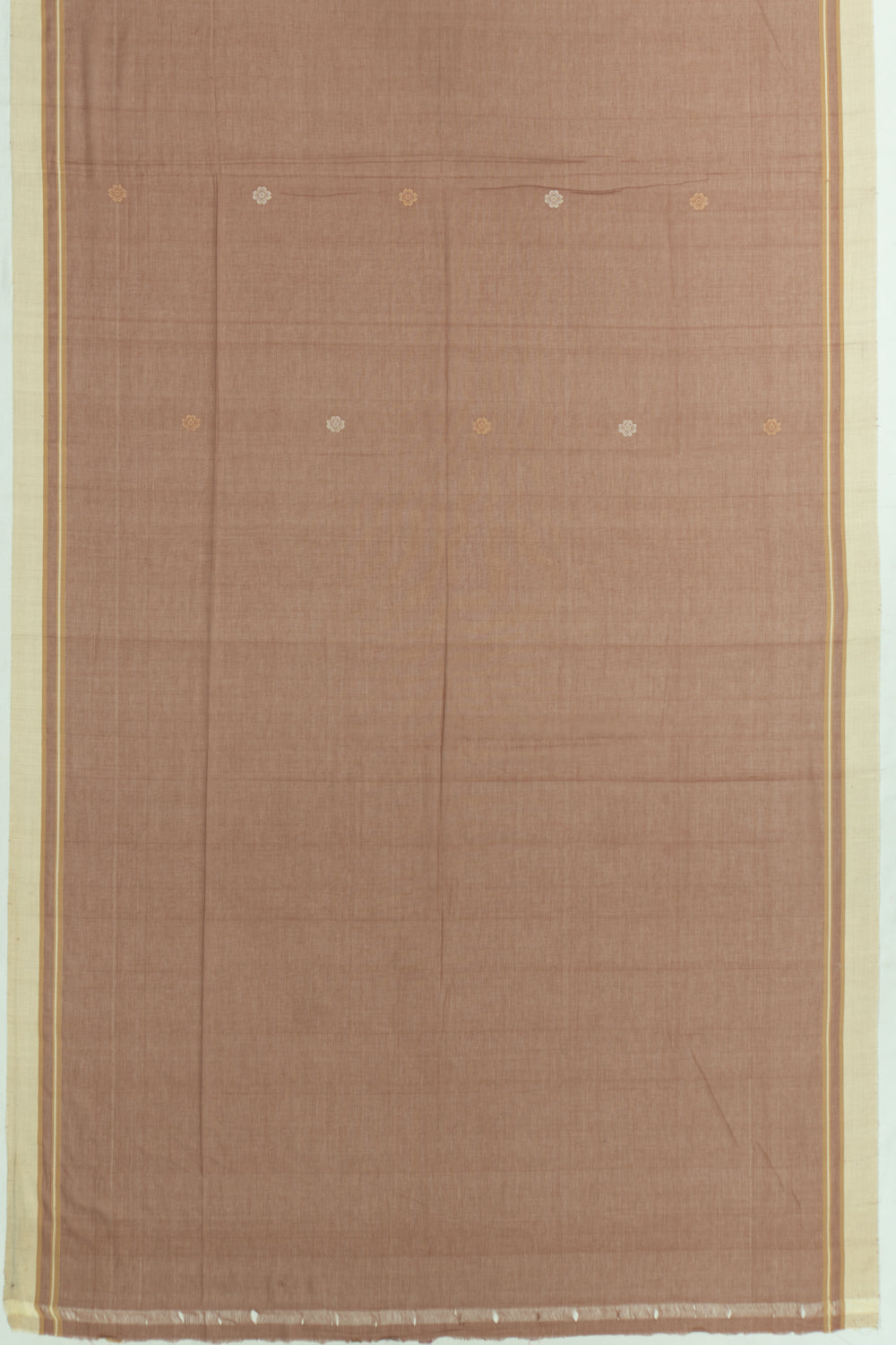 Phulia Cotton Butta Brown Saree