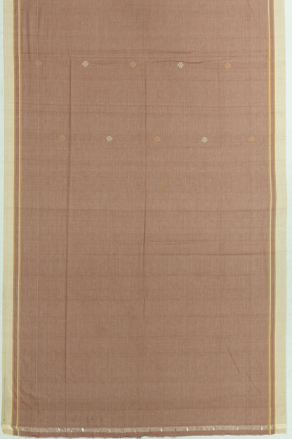 Phulia Cotton Butta Brown Saree