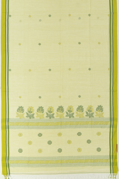 Phulia Cotton Butta Pastel Green Saree