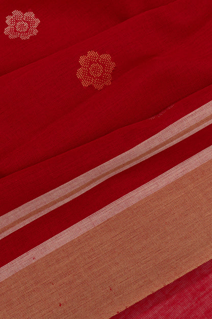 Phulia Cotton Butta Red Saree