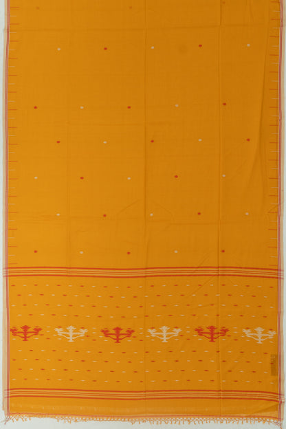 Phulia Cotton Butta Mustard Yellow Saree