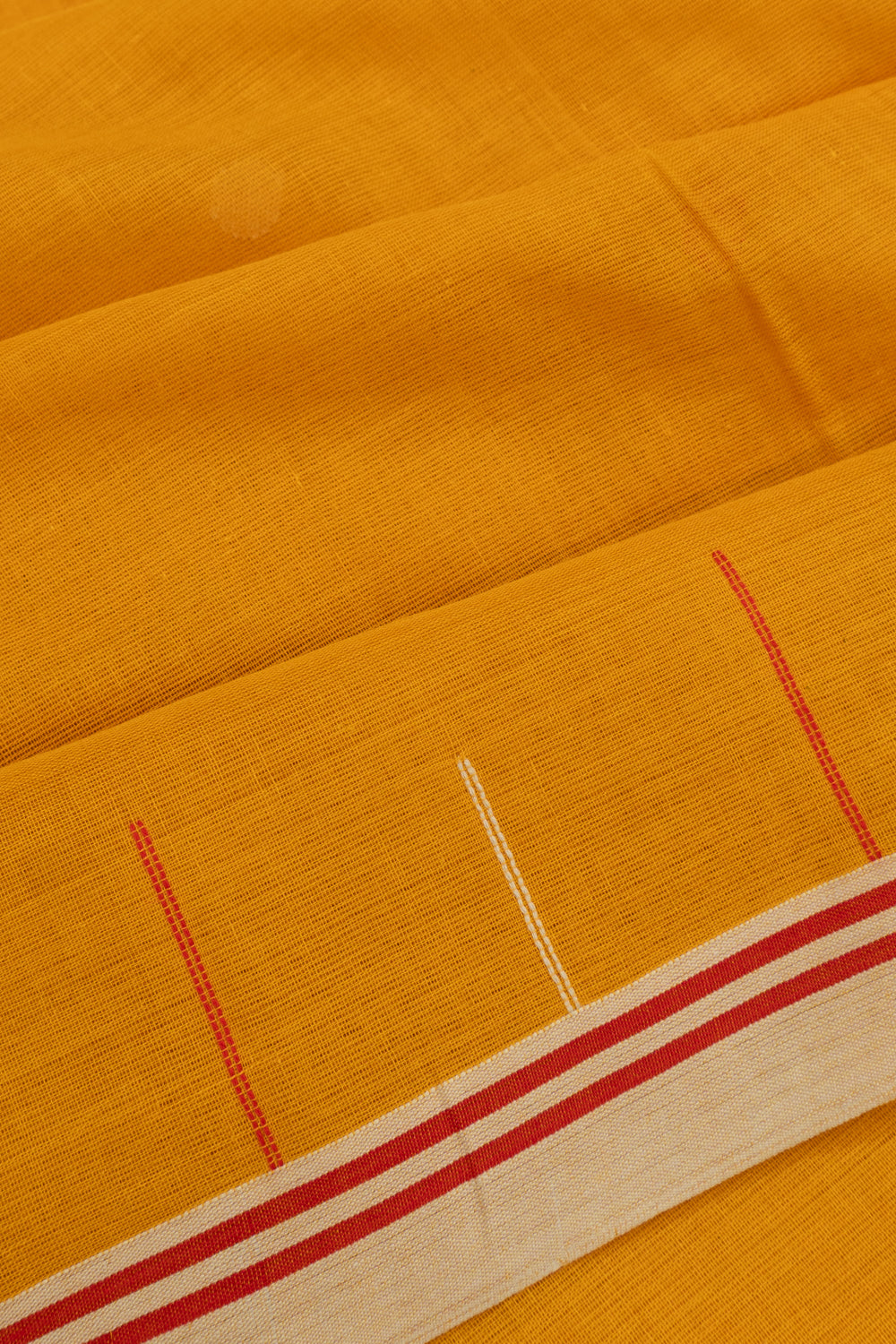 Phulia Cotton Butta Mustard Yellow Saree