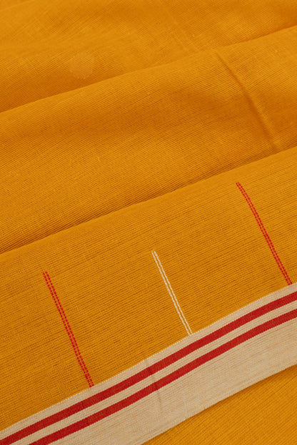 Phulia Cotton Butta Mustard Yellow Saree