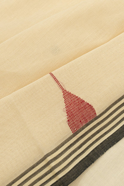 Phulia Cotton Butta Cream Saree
