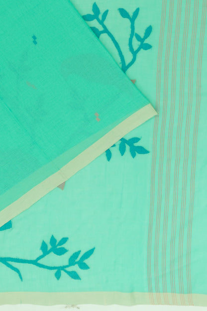 Phulia Cotton Butta Sea Green Saree