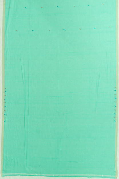 Phulia Cotton Butta Sea Green Saree