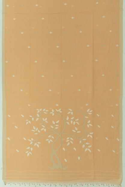 Phulia Cotton Butta Pastel Orange Saree