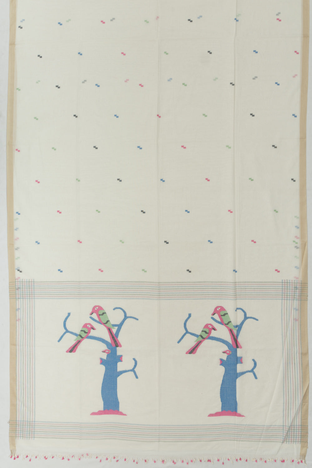 Phulia Cotton Butta Off-White Saree