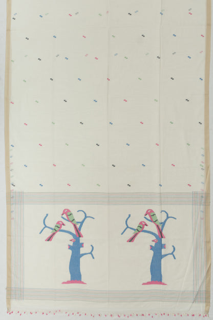 Phulia Cotton Butta Off-White Saree