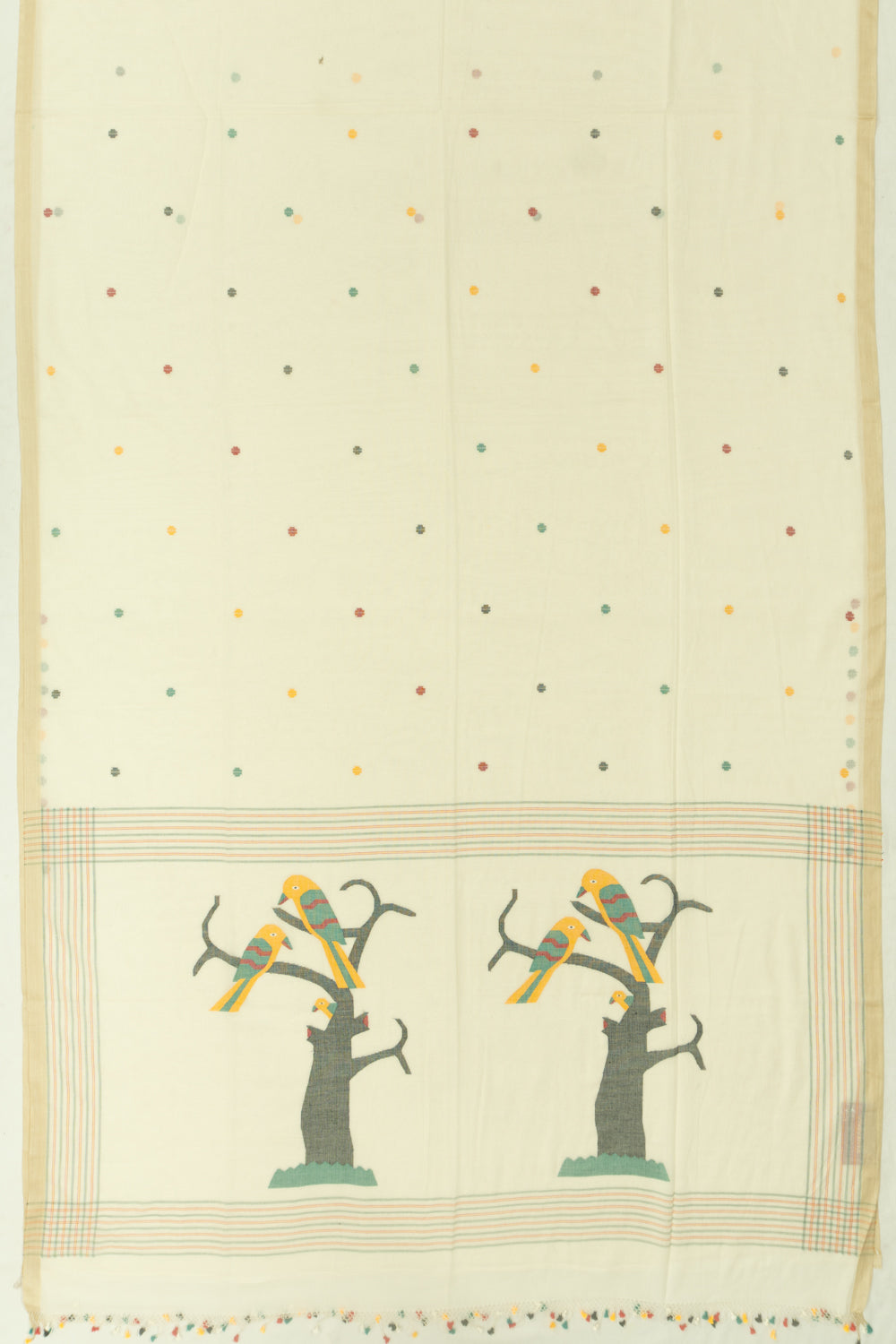Phulia Cotton Butta Off-White Saree