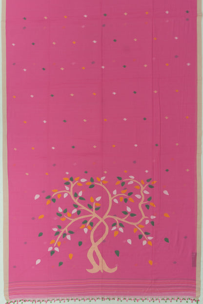 Phulia Cotton Butta Pink Saree
