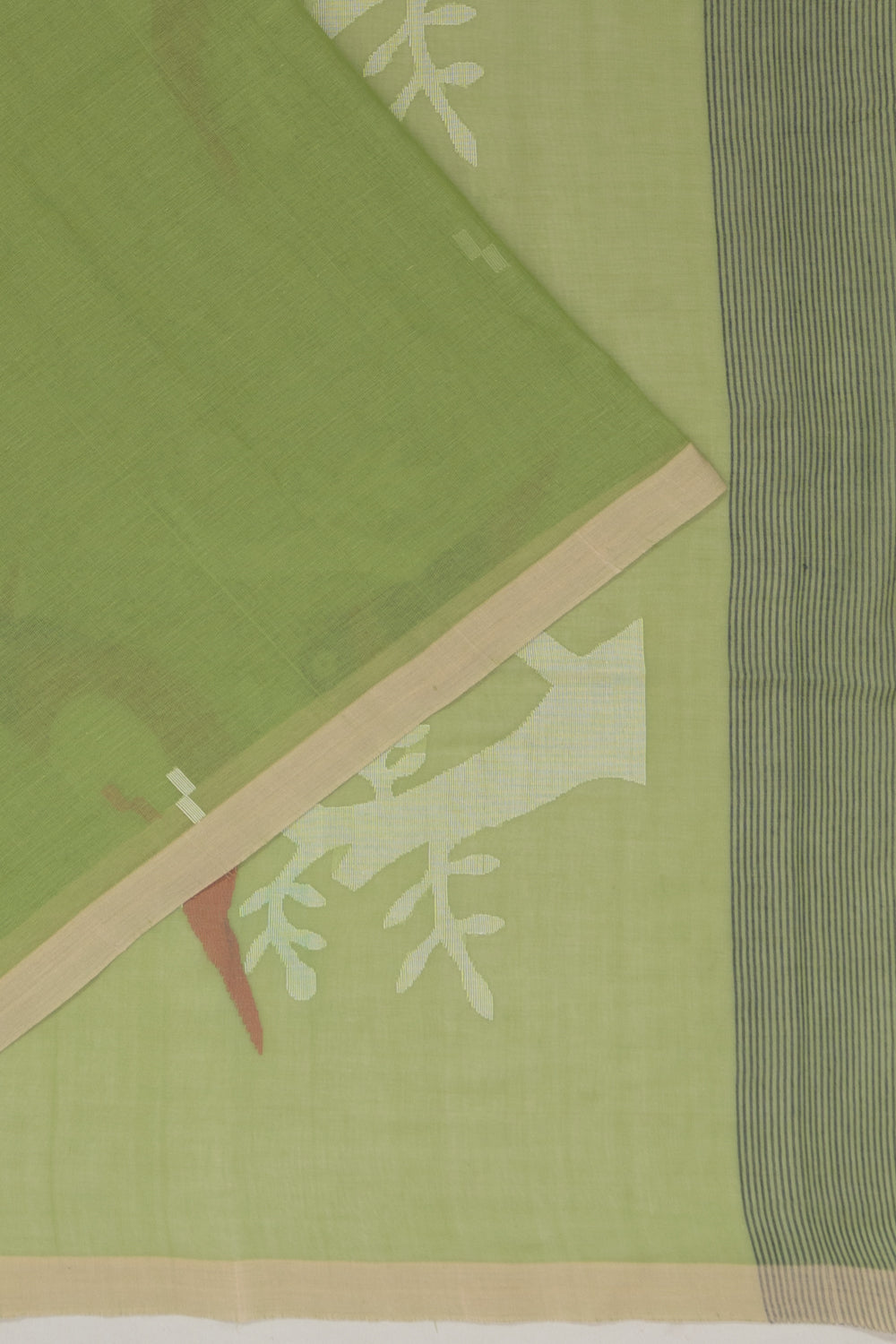 Phulia Cotton Butta Green Saree