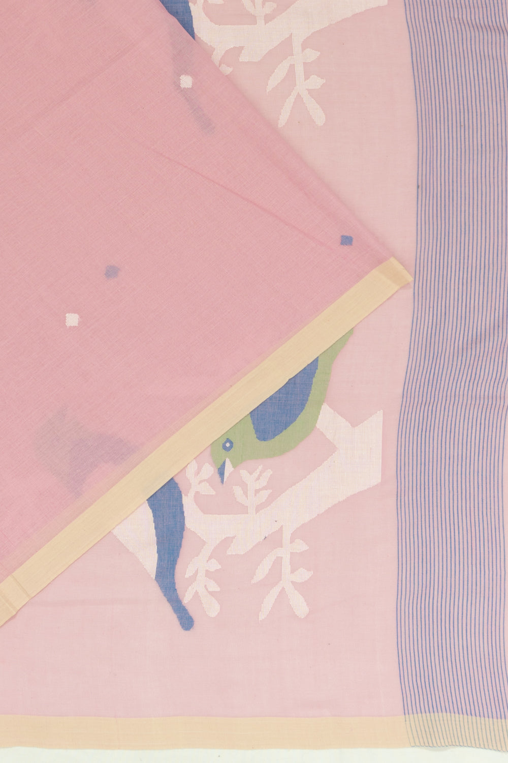 Phulia Cotton Butta Baby Pink Saree