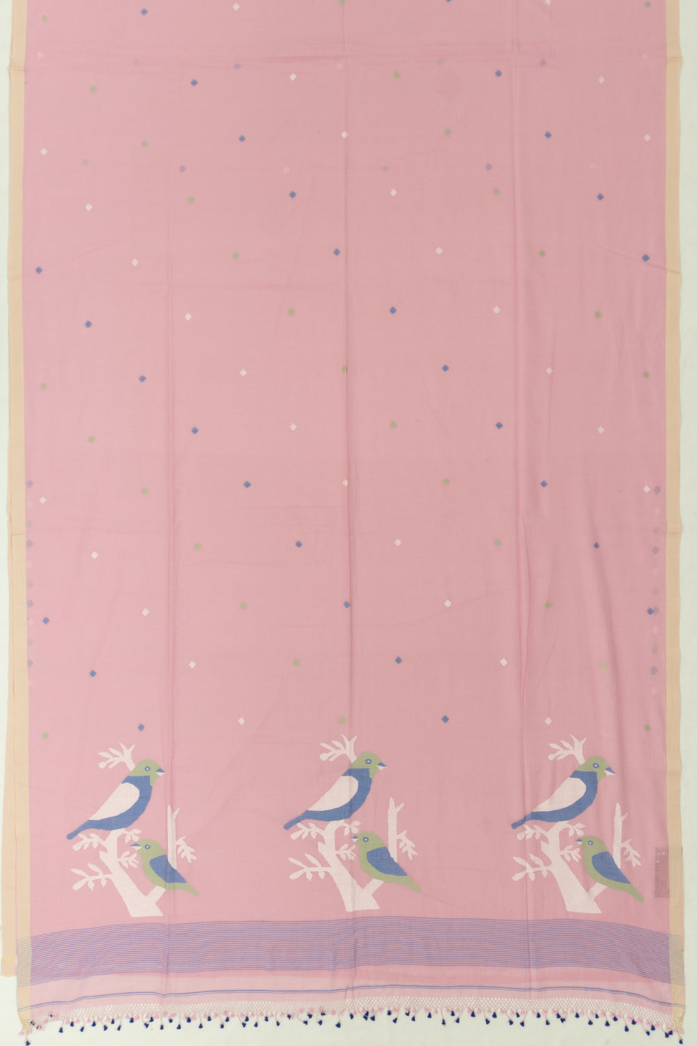 Phulia Cotton Butta Baby Pink Saree