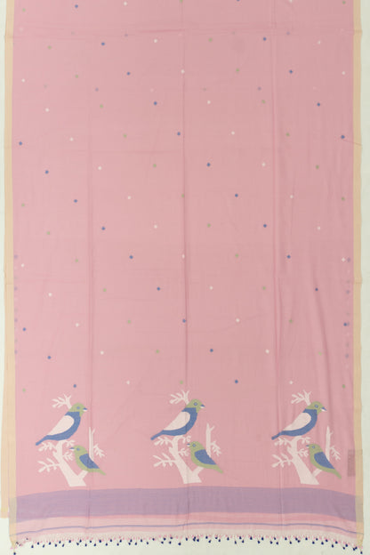 Phulia Cotton Butta Baby Pink Saree
