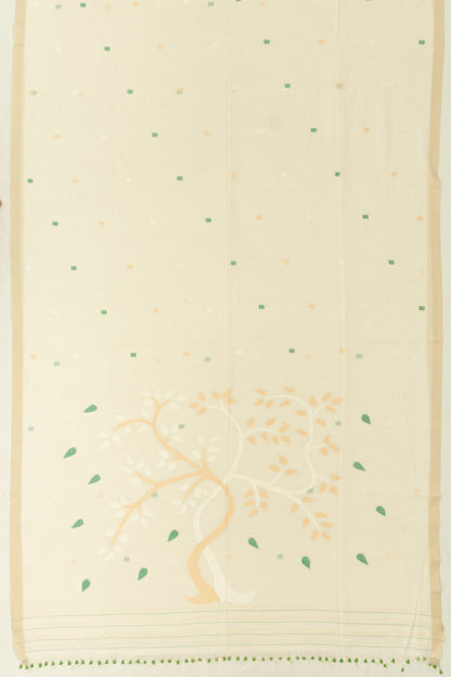 Phulia Cotton Butta Cream Saree