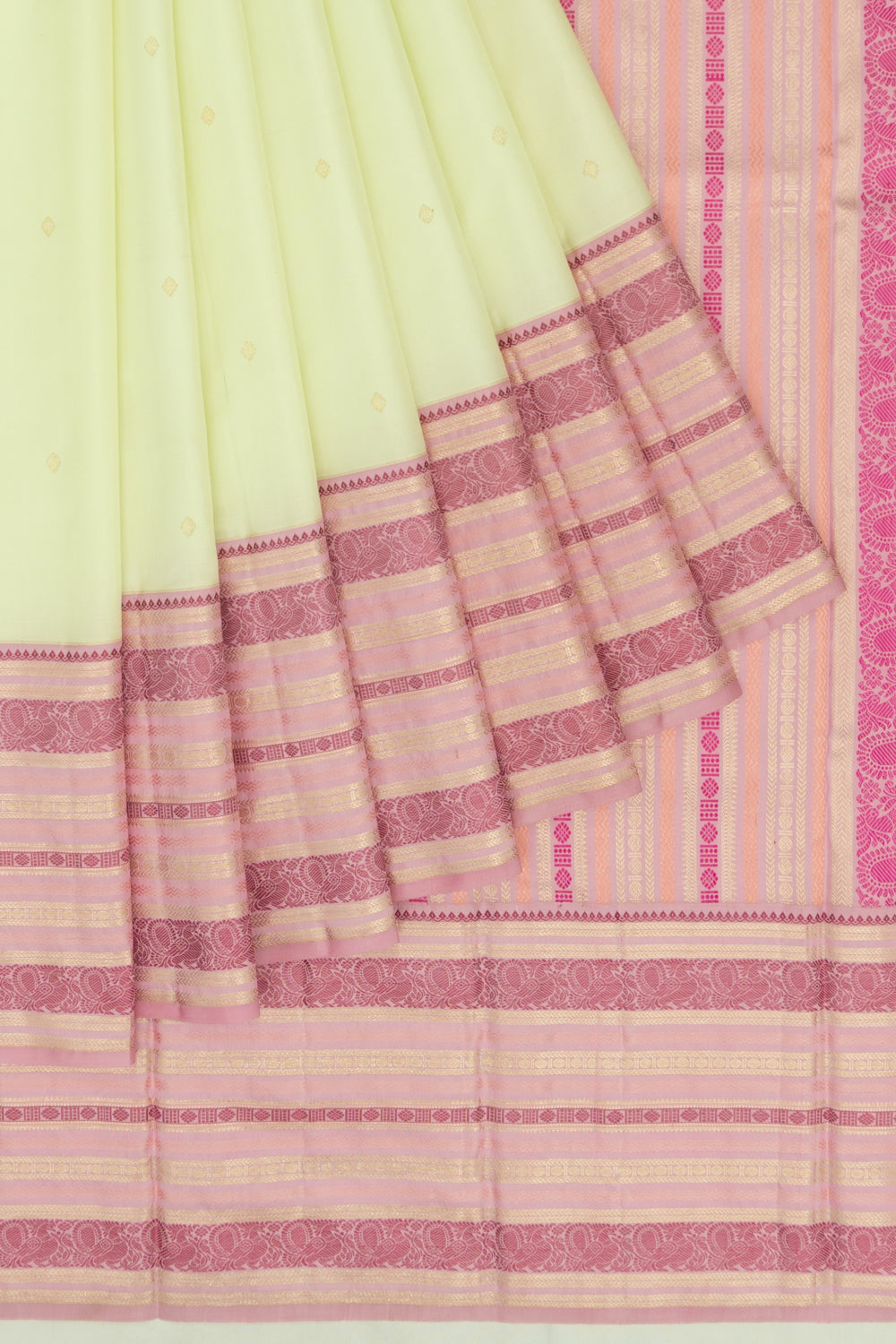 Kanchipuram Silk Butta Pista Green Saree
