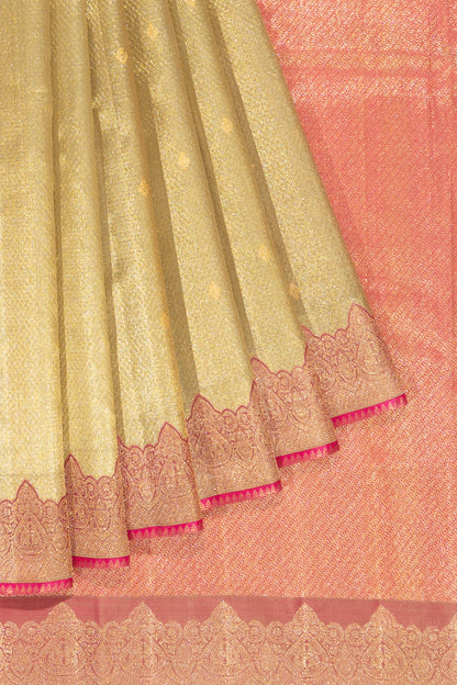 Kanchipuram Silk Tissue Brocade Gold Saree