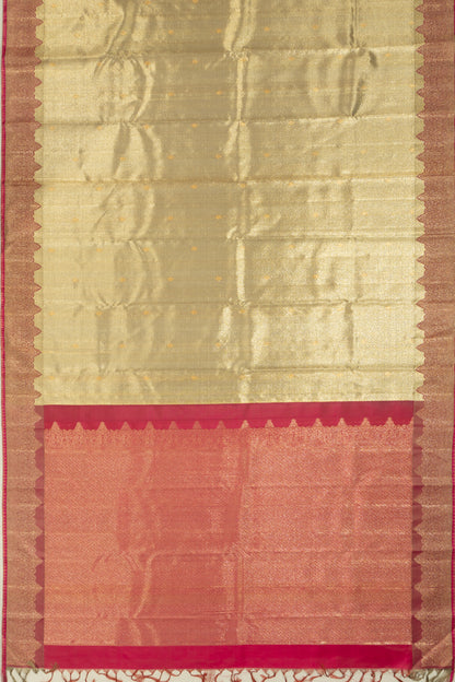 Kanchipuram Silk Tissue Brocade Gold Saree