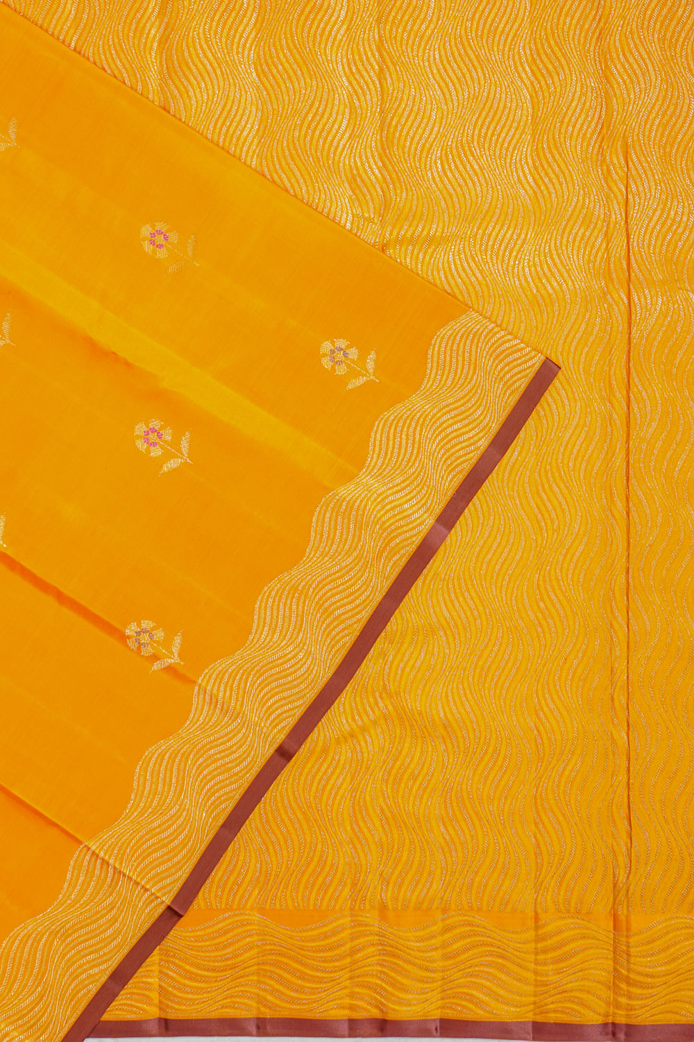 Banarasi Silk Butta Mustard Yellow Saree