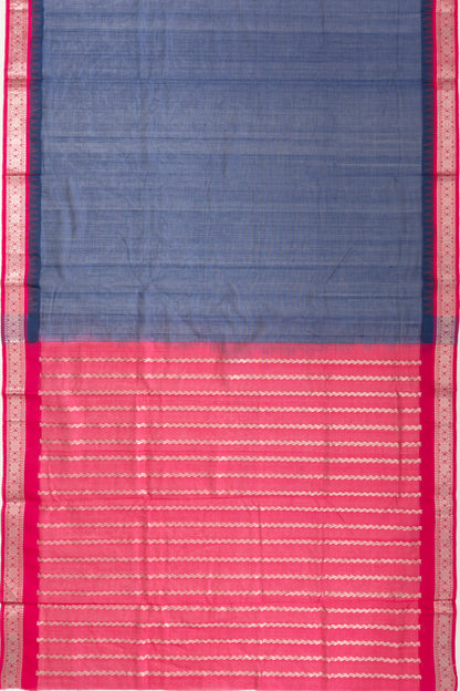 Mangalagiri Cotton Plain Dark Blue Saree