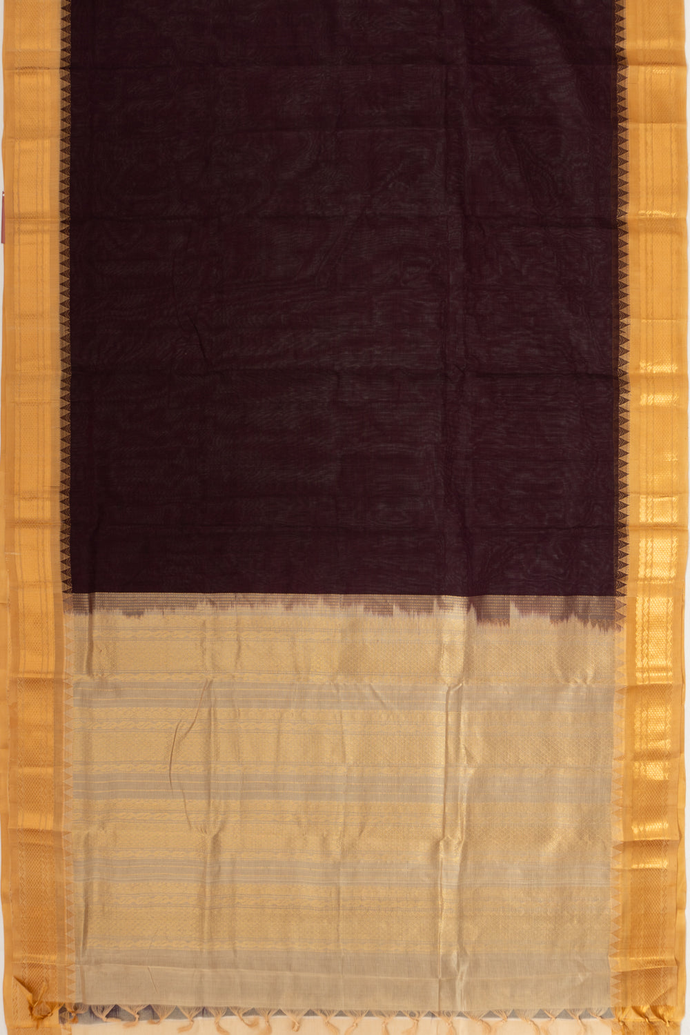 Mangalagiri Cotton Plain Burgundy Saree