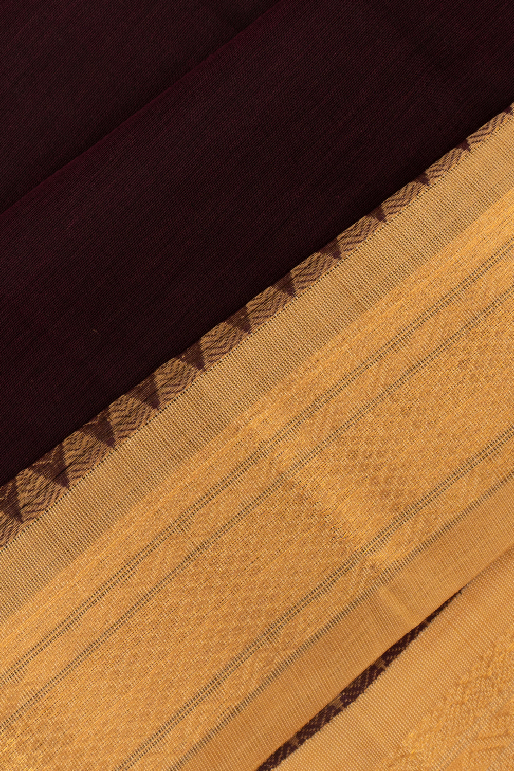 Mangalagiri Cotton Plain Burgundy Saree