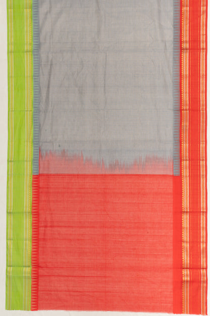 Chettinad Cotton Checks Grey Saree