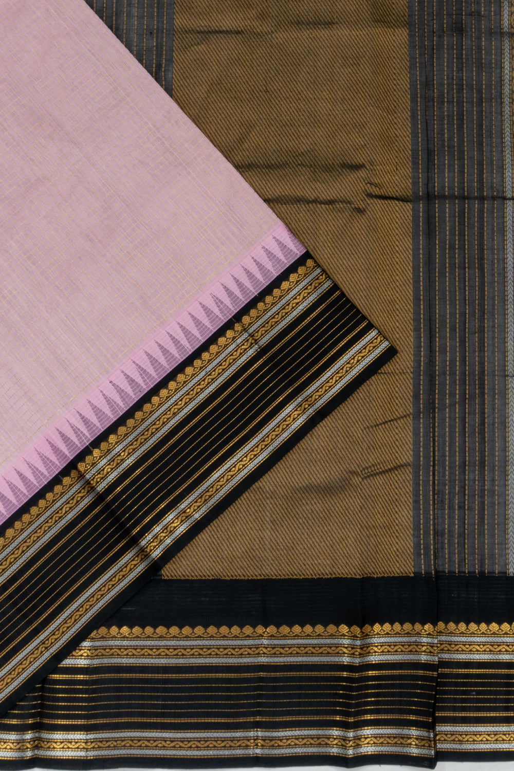 Chettinad Cotton Checks Baby Pink Saree
