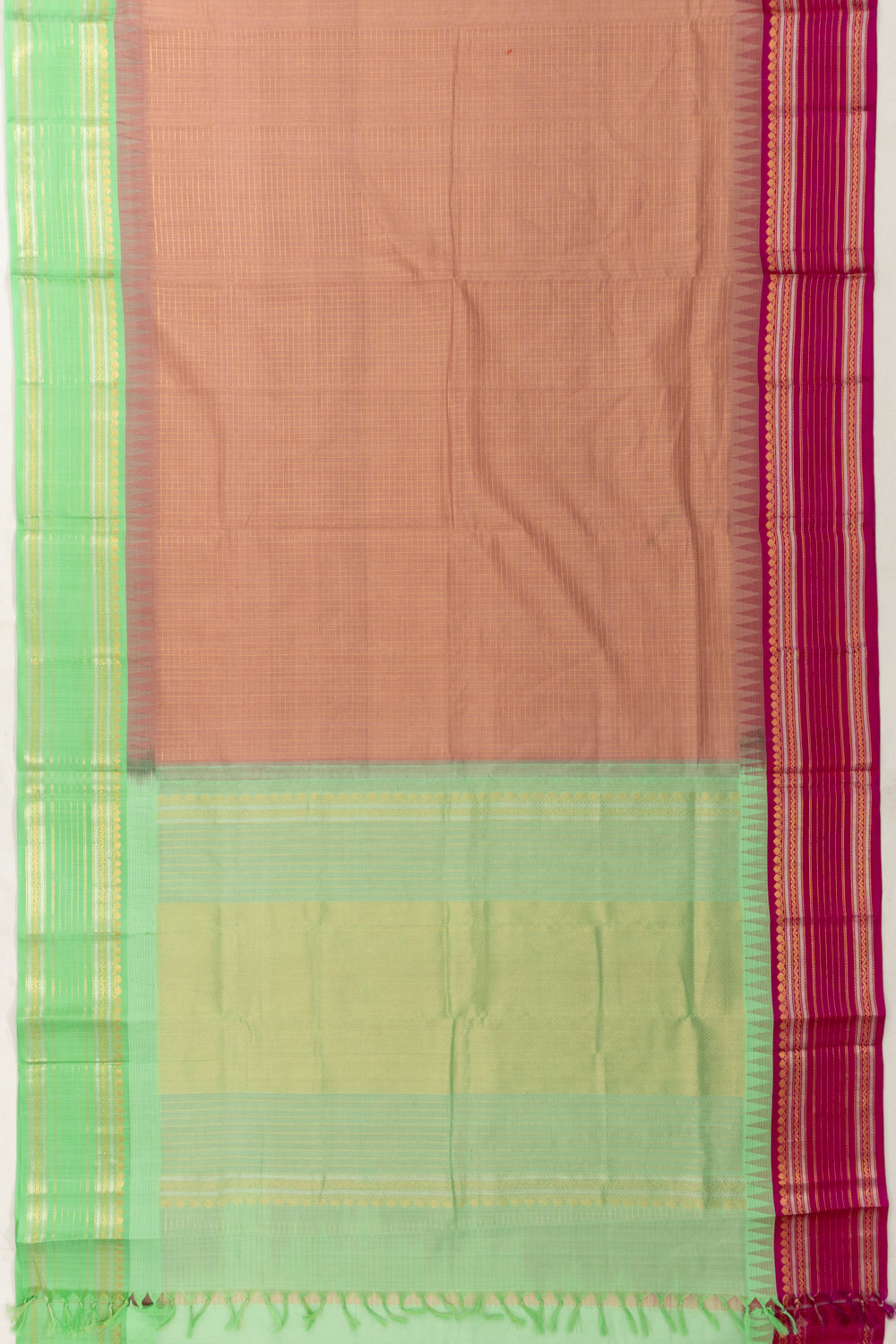 Chettinad Cotton Checks Snuff Saree