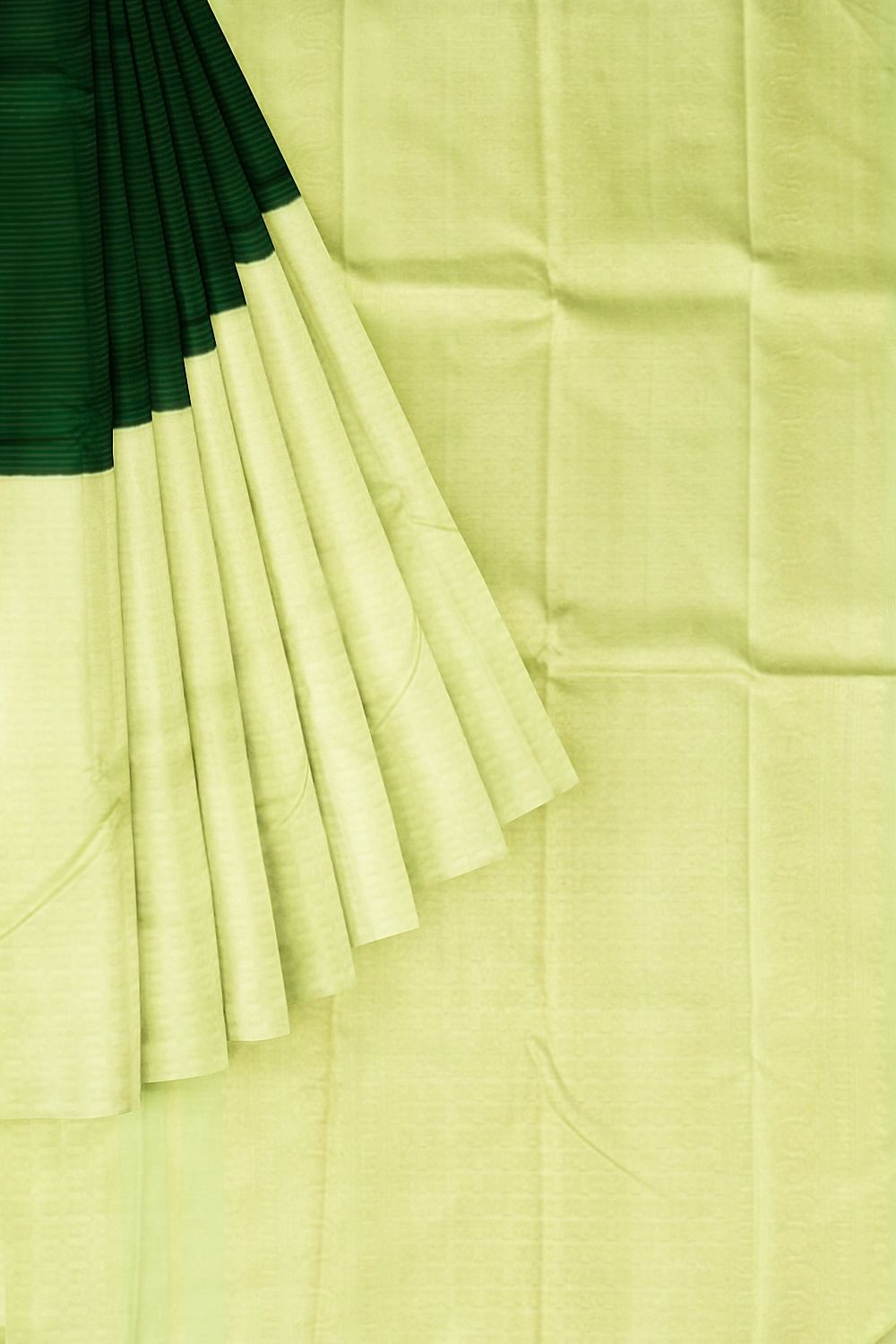Kanchipuram Silk Half And Half Horizontal Lines And Brocade