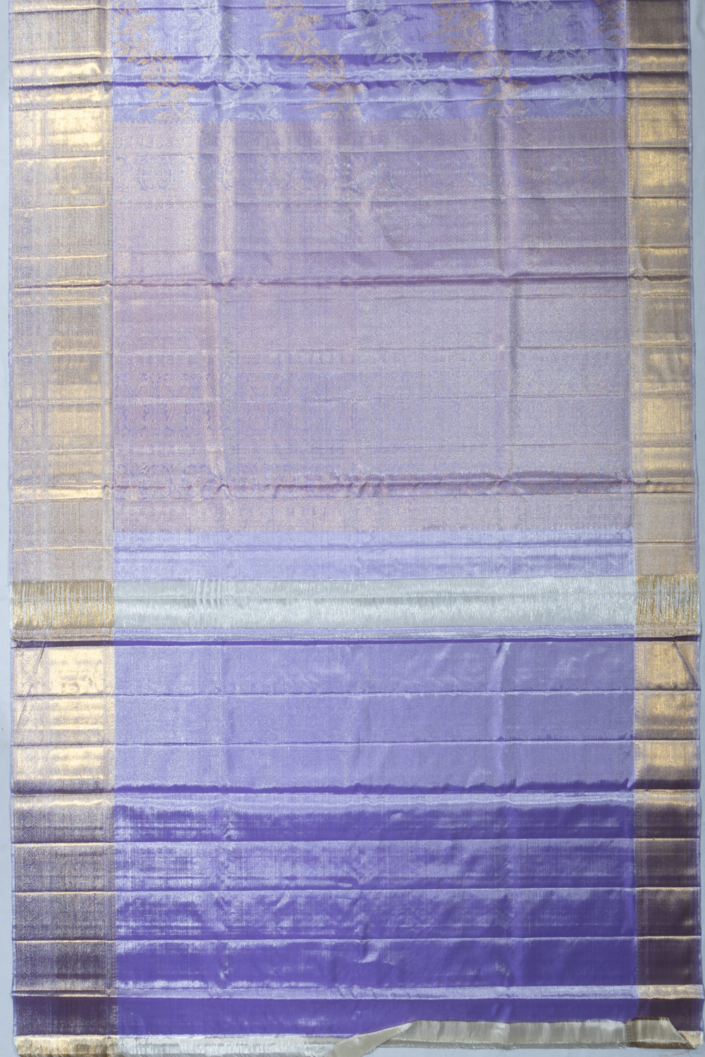 Kanchipuram Silk Tissue Jaal Lavender Saree