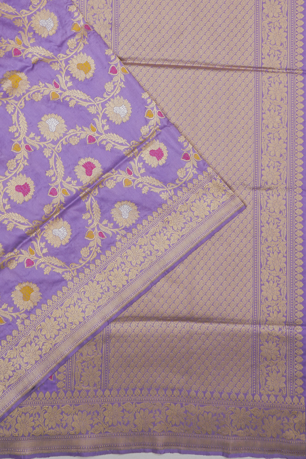 Banarasi Silk Kadwa Jaal Lavender Saree 1214506289