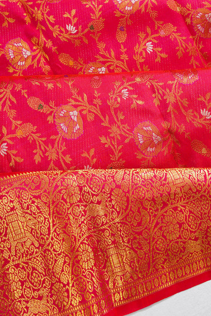 Kanchipuram Silk Brocade Pink Saree