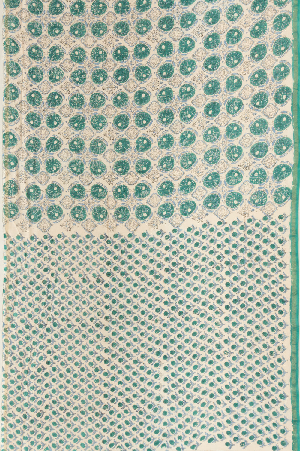 Chanderi Cotton Printed White Saree