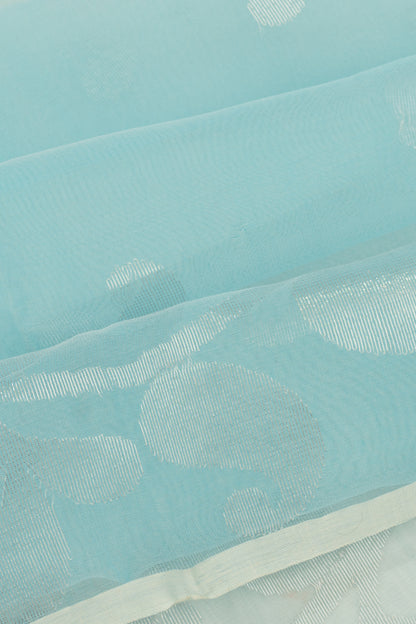 Organza Butta Sky Blue Saree With Gift Box And Rakhi