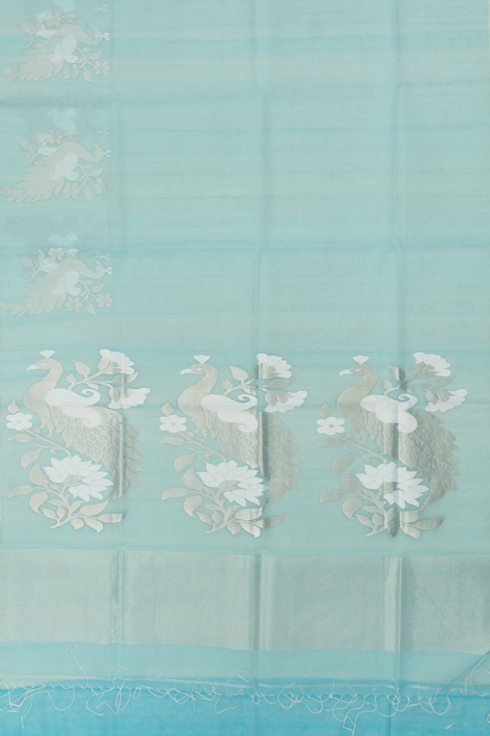Organza Butta Sky Blue Saree