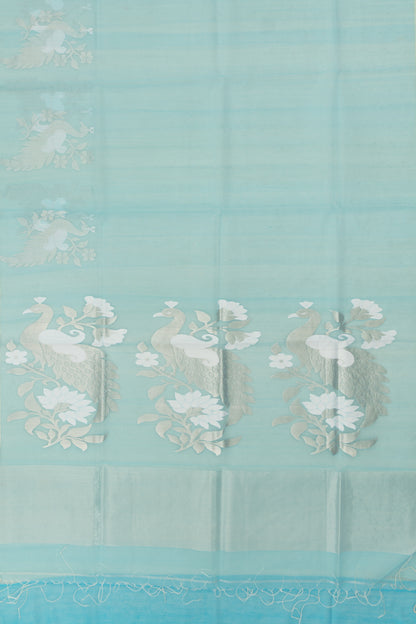 Organza Butta Sky Blue Saree