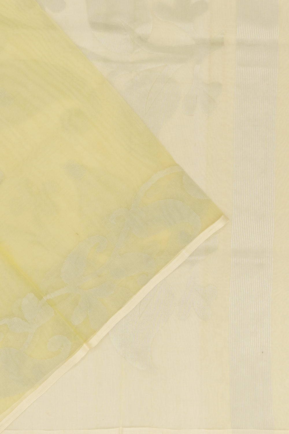 Organza Butta Lemon Yellow Saree