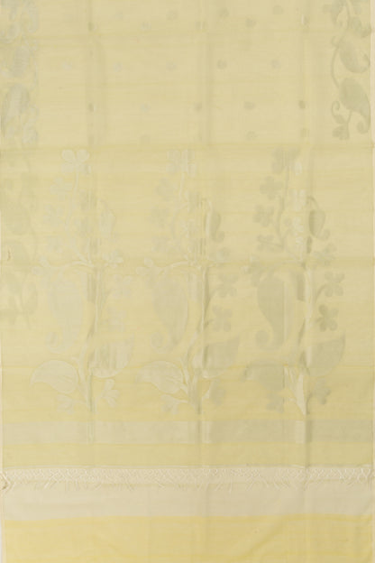 Organza Butta Lemon Yellow Saree