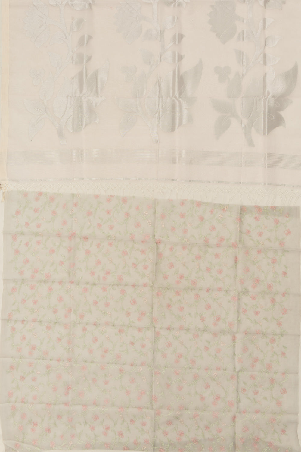 Organza Butta Pastel Pink Saree