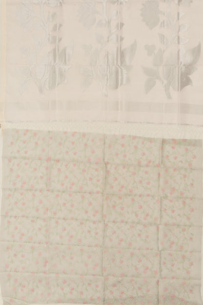 Organza Butta Pastel Pink Saree