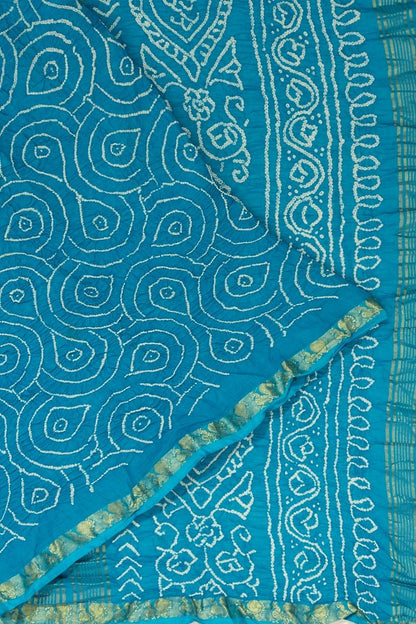 Venkatagiri Cotton Bandhani Blue Saree